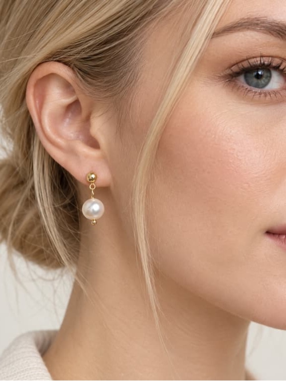 Gold Pearl Drop Earrings - Classic Women's Jewelry